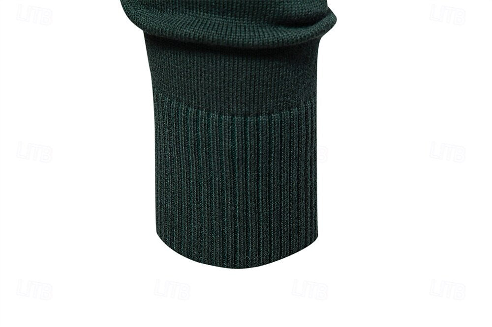 Rolled collar Solid Color  Zip Sweater - oukumen